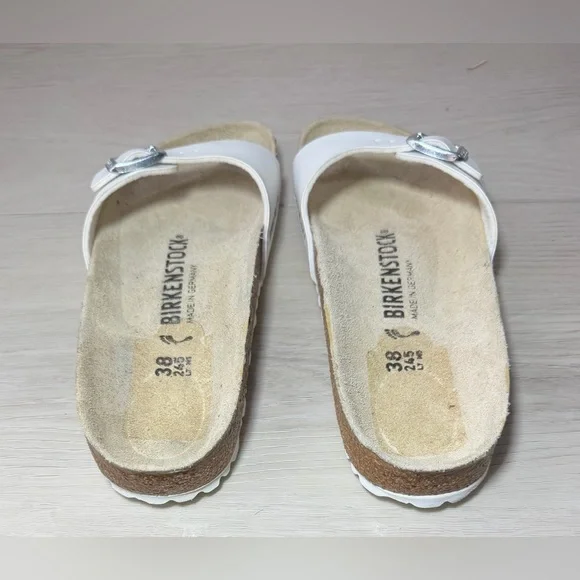 Birkenstock Madrid Birko-Flor White Sandals Size 38/ 7.5 - Picture 4 of 7